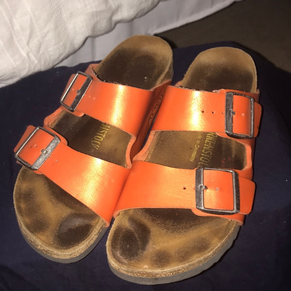 Birkenstocks Arizona Size 38 Orange Used